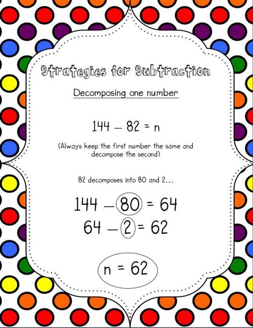 Subtraction Decomposing one number 